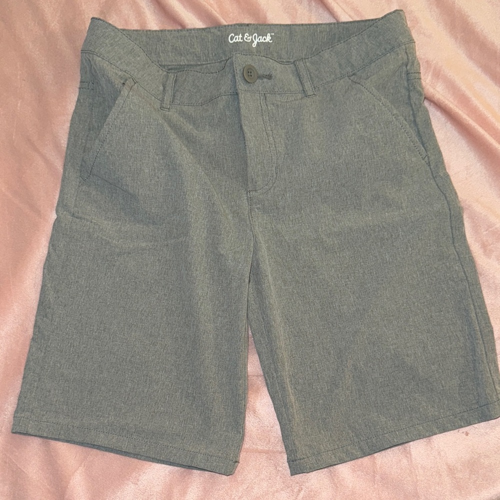 Cat & Jack Boys Charcoal Flat Front Shorts